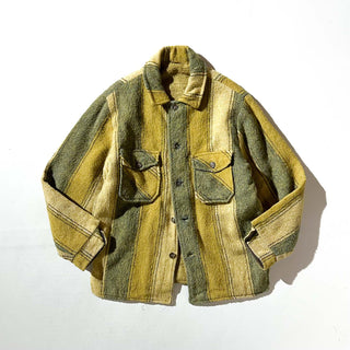 ～90's 裏フリース ストライプ ウール シャツ ジャケット
