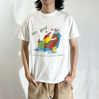 90's "mr.golf" Jim Benton アート プリント Tシャツ