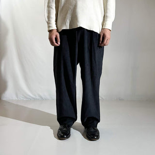 90's～ "deadstock" LANDS' END ２タック コーデュロイ パンツ (BLACK 35×30)