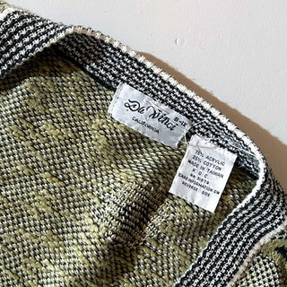 80's Da vinci 総柄 アクリル ニット カーディガン