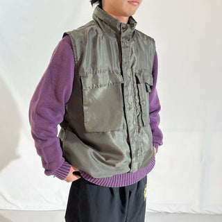 90's～00's OLD COLLEGE オリーブ ドローコード シェル ベスト