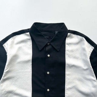 00's Van Heusen ブラック×ホワイト レギュラーカラー S/Sシャツ