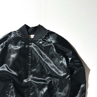 90's "made in USA" satins ブラック ナイロン スタジャン ジャケット