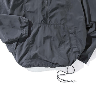 90's "made in USA" LANDS' END 無地 ドローコード パッカブル アノラック ジャケット