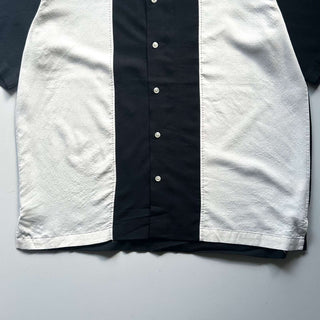 00's Van Heusen ブラック×ホワイト レギュラーカラー S/Sシャツ