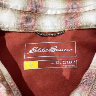 00's Eddie Bauer ブラウン シャドーチェック風  L/Sシャツ