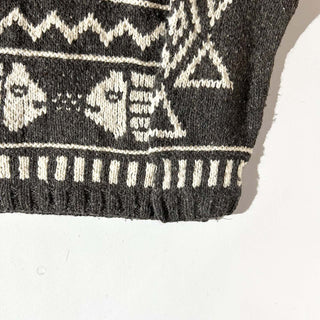 ～90's "made in ecuador" 総柄 エクアドル ニット セーター