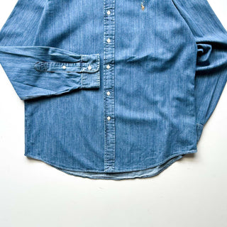 00's RALPH LAUREN デニム ボタンダウン L/Sシャツ