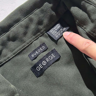 00's george オリーブ ピーチスキン レギュラーカラー L/Sシャツ