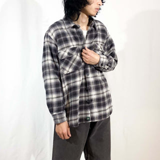 OUTDOOR LIFE オンブレ風 L/S ヘビーネルシャツ