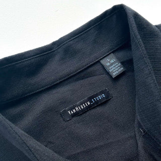 00's Van Heusen ブラック×ホワイト レギュラーカラー S/Sシャツ