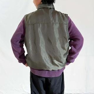 90's～00's OLD COLLEGE オリーブ ドローコード シェル ベスト