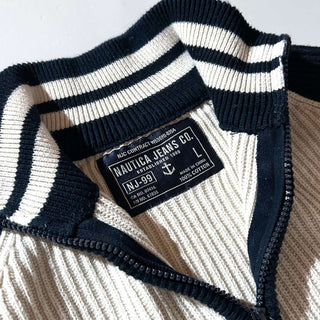 90's～00's NAUTICA JEANS CO. 2トーン ハーフジップ ニット セーター