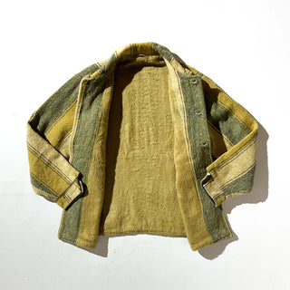 ～90's 裏フリース ストライプ ウール シャツ ジャケット