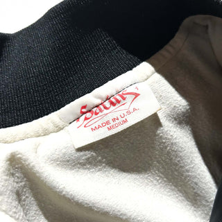 90's "made in USA" satins ブラック ナイロン スタジャン ジャケット