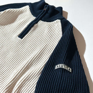 90's～00's NAUTICA JEANS CO. 2トーン ハーフジップ ニット セーター