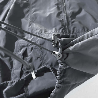 90's "made in USA" LANDS' END 無地 ドローコード パッカブル アノラック ジャケット