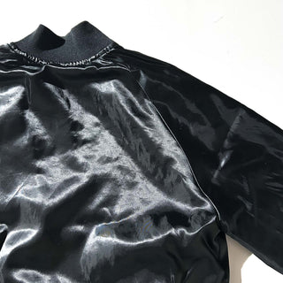 90's "made in USA" satins ブラック ナイロン スタジャン ジャケット