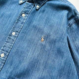 00's RALPH LAUREN デニム ボタンダウン L/Sシャツ