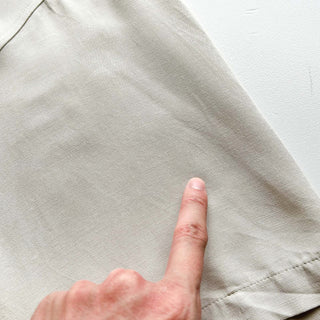 90's～00's PURITAN レーヨン×ポリエステル ライトベージュ レギュラーカラー S/Sシャツ