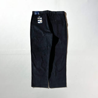 90's～ "deadstock" LANDS' END ２タック コーデュロイ パンツ (BLACK 35×30)