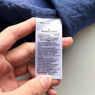 00's BANANA REPUBLIC ネイビー リネン L/Sシャツ