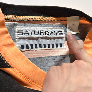 90's～00's SATURDAYS オレンジ×ブラック ボーダー Tシャツ