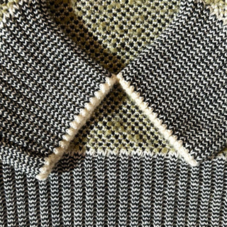 80's Da vinci 総柄 アクリル ニット カーディガン