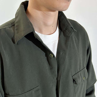 00's george オリーブ ピーチスキン レギュラーカラー L/Sシャツ