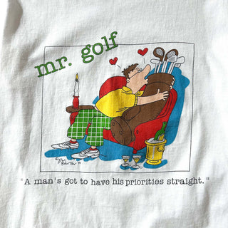 90's "mr.golf" Jim Benton アート プリント Tシャツ