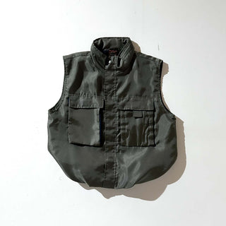 90's～00's OLD COLLEGE オリーブ ドローコード シェル ベスト