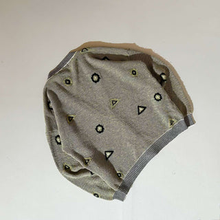 80's Da vinci 総柄 アクリル ニット カーディガン