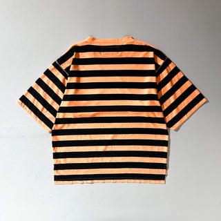 90's～00's SATURDAYS オレンジ×ブラック ボーダー Tシャツ