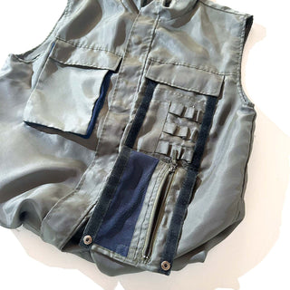 90's～00's OLD COLLEGE オリーブ ドローコード シェル ベスト