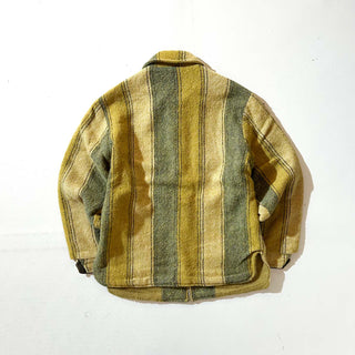 ～90's 裏フリース ストライプ ウール シャツ ジャケット