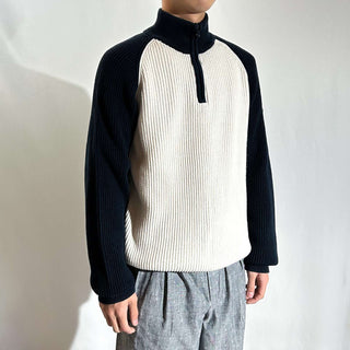 90's～00's NAUTICA JEANS CO. 2トーン ハーフジップ ニット セーター
