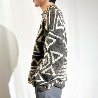～90's "made in ecuador" 総柄 エクアドル ニット セーター