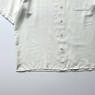 90's～00's PURITAN レーヨン×ポリエステル ライトベージュ レギュラーカラー S/Sシャツ