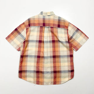 00's "made in BULGARIA" ROUNDTREE & YORKE リネン×コットン チェック S/Sシャツ