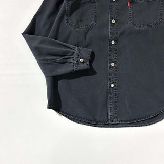00's Levi's QUALITY CLOTHING ブラックデニム L/Sシャツ(ブラック)