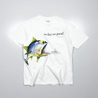 80's "made in USA" Hanes "so far, so good." グラフィック アートプリントTシャツ