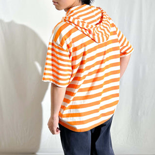 00's FRENCH NAVY ボーダー フーデッド Tシャツ