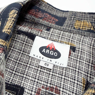 ARGO "made in FIJI" レーヨン アート総柄 S/Sシャツ