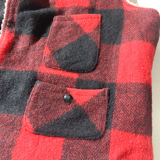 70's wool rich  バッファローチェック ボアベスト