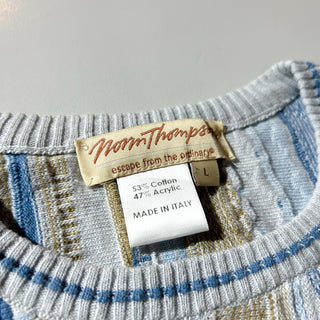 90's "made in ITALY" NORM THOMPSON 3D コットンニット セーター