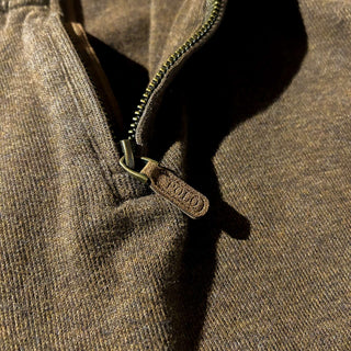 Ralph Lauren ハーフジップ コットンニット セーター(ブラウン)