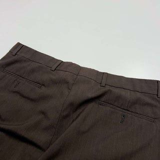 00's HARDY AMIES サマーウール 2タック ワイドスラックス(チャコール)
