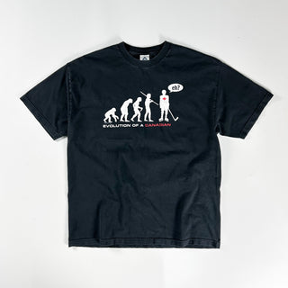 90's～00's AAA "EVOLUTION OF A CANADIAN" ジョーク プリント Tシャツ