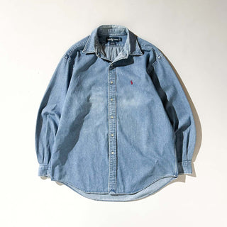 90's～ Ralph Lauren "BLAIRE" デニム ボタンダウン L/Sシャツ