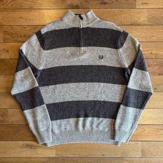 CHAPS ボーダー ハーフジップ ニット セーター